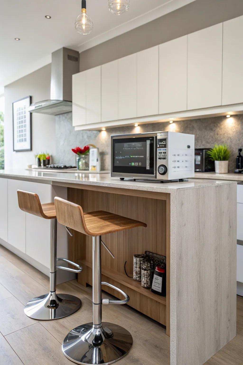 A breakfast counter rapid food cooker presents effortless access and a dash of surprise.