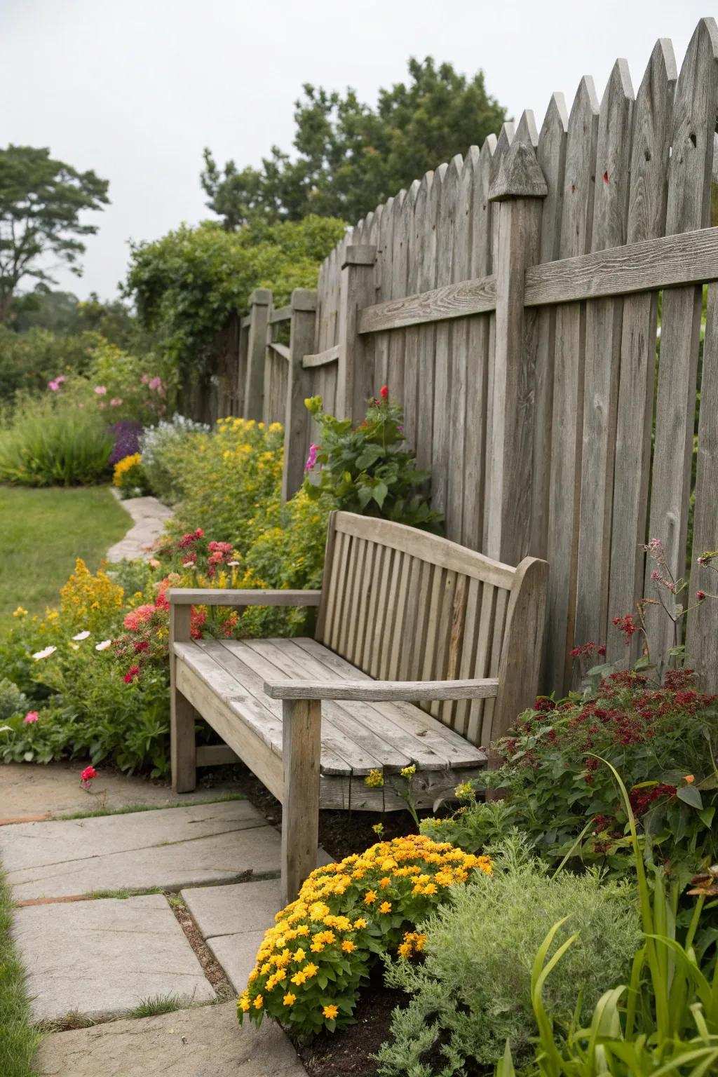 A built-in seating extends comfort and vogue in garden settings.