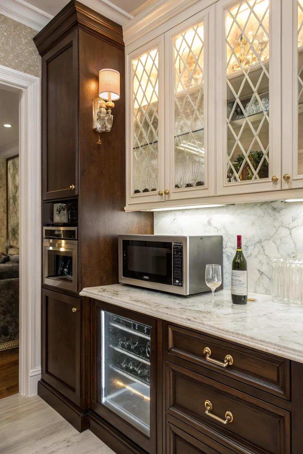 A butler's pantry is a stylish and structured spot for your rapid food cooker.