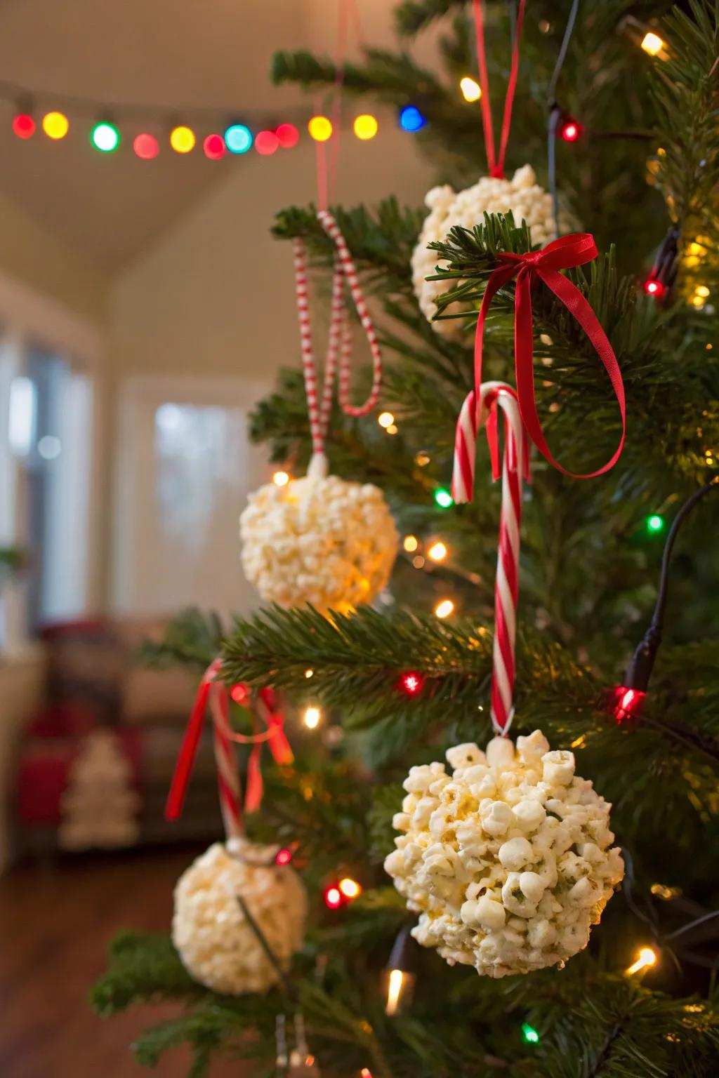 A Christmas tree featuring delicious edible ornaments.