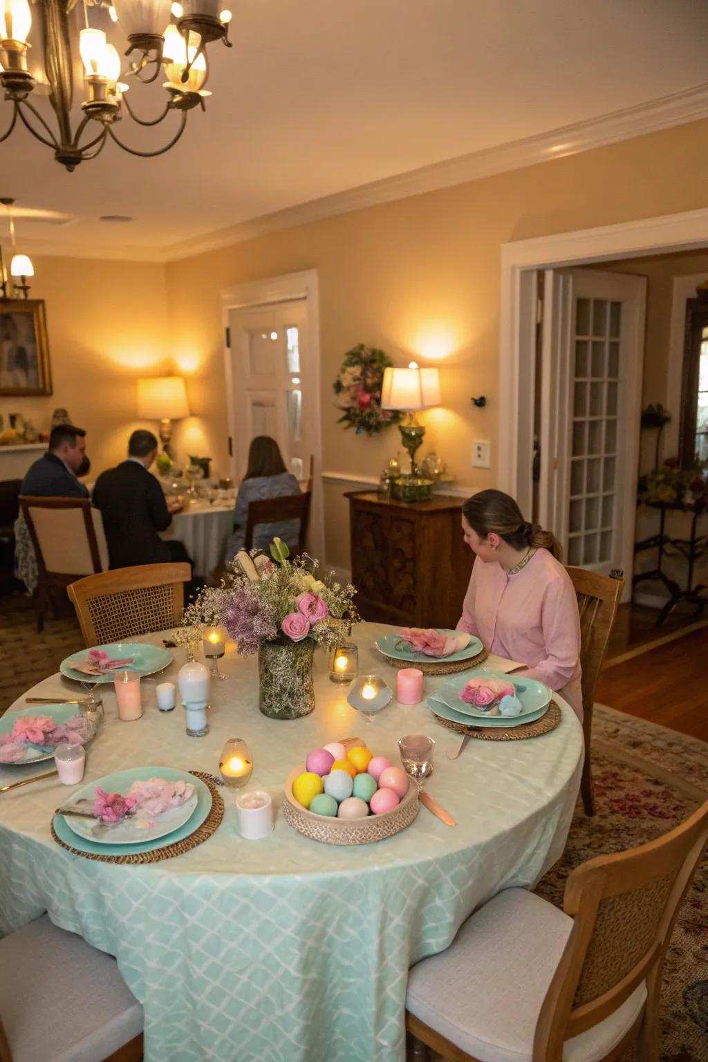 A circular table design cultivates intimacy and closeness.