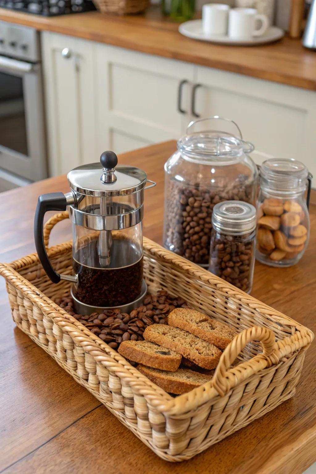 A coffee connoisseur's basket for crafting the ultimate brew.
