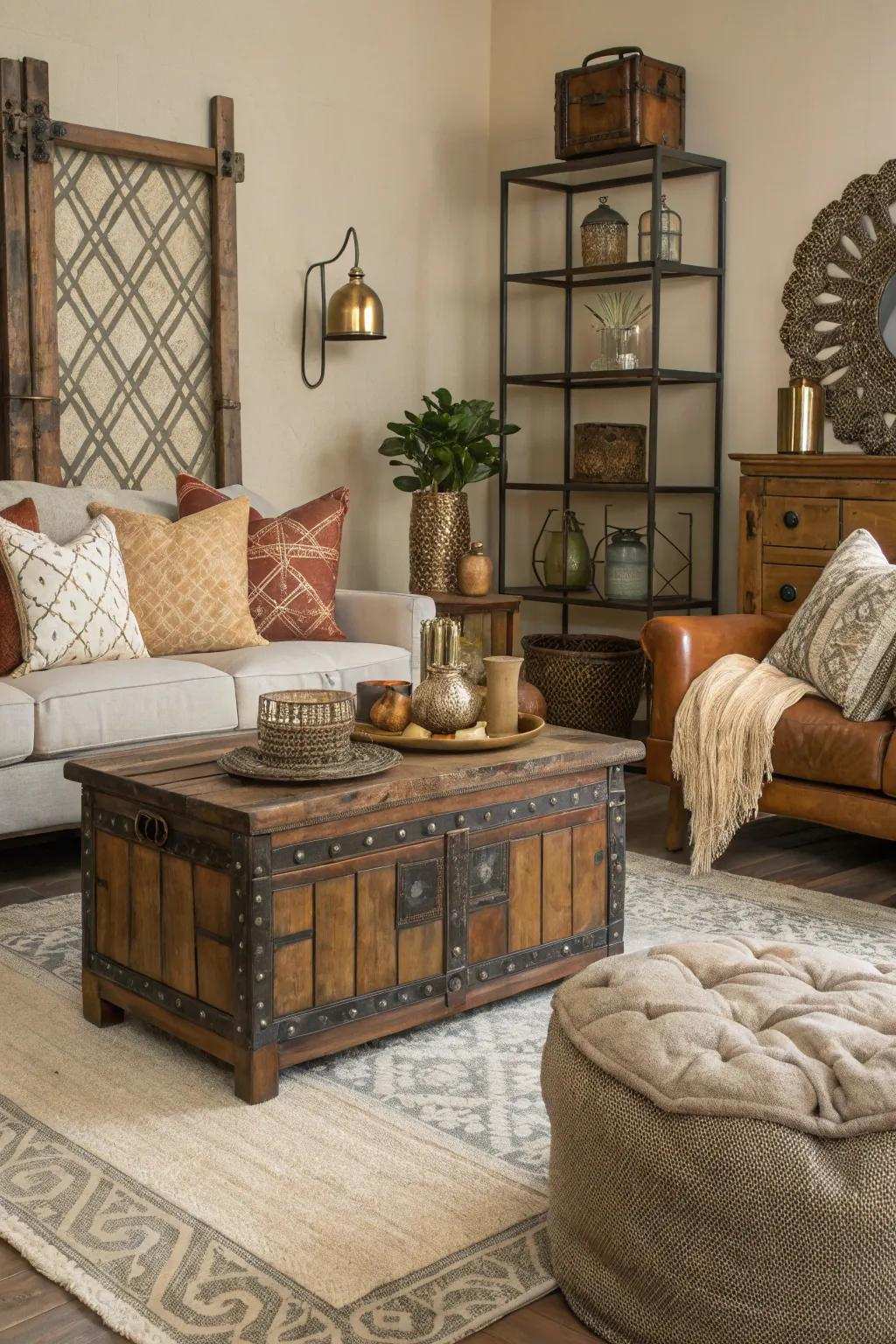 A cohesive combination of textures creating a sophisticated, tactile living room.