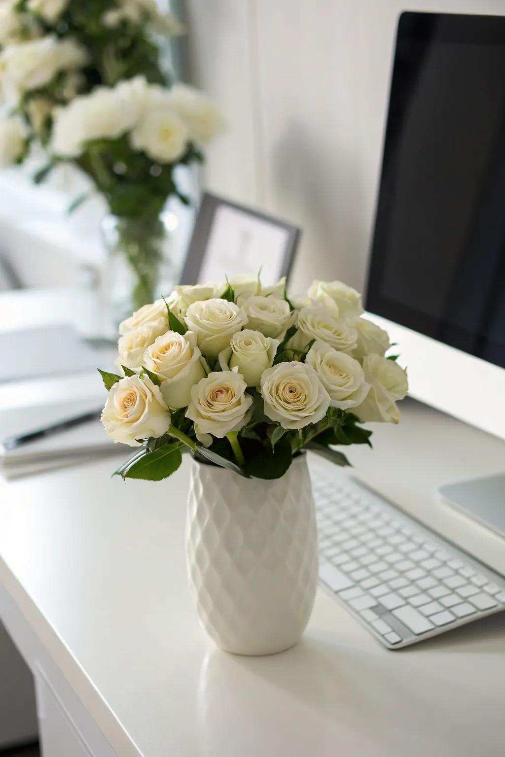 A compact rose bouquet lending a minimalist touch.