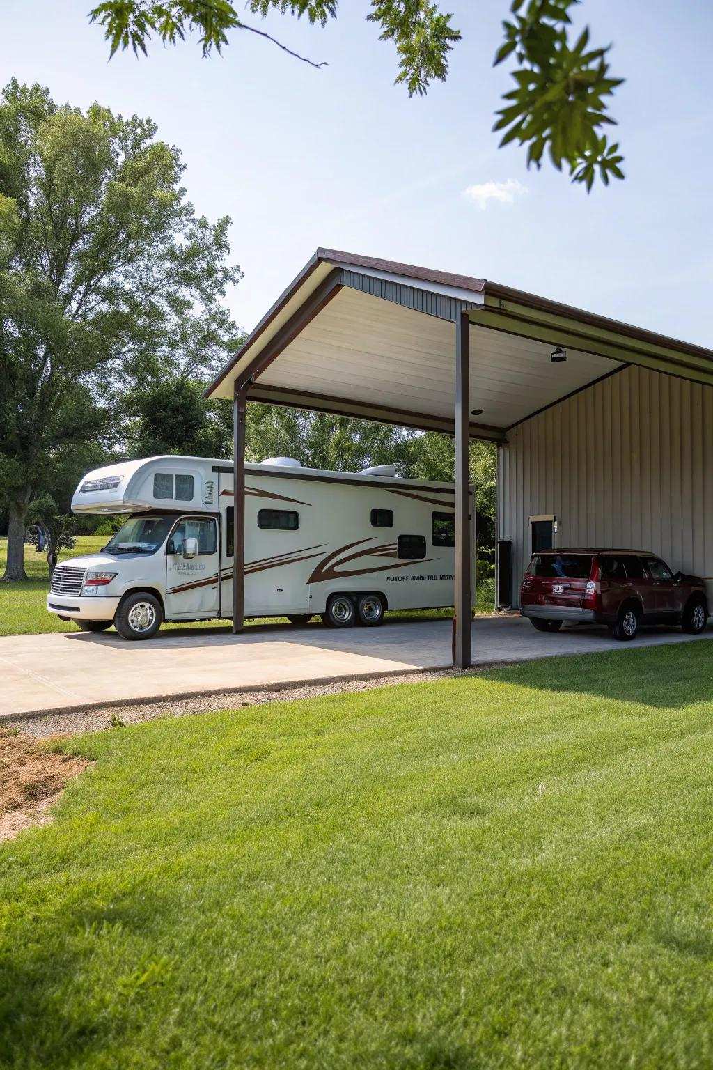 A connected shelter adds extra practicality and design.