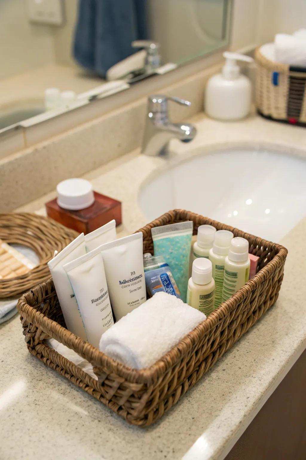 A convenient personal care kit for guests, making sure they have all they need.
