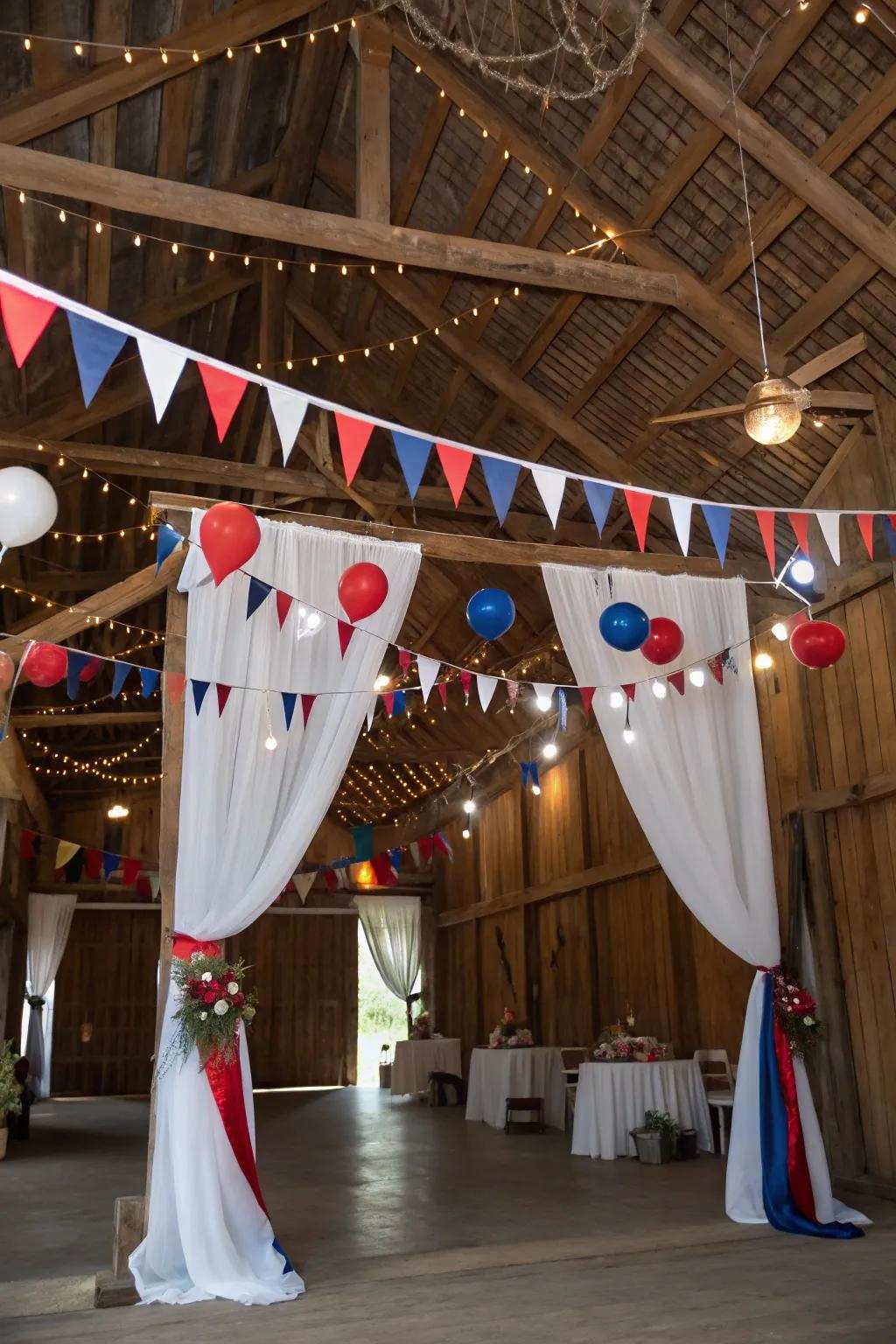 A country barn locale that radiates allure and individuality.