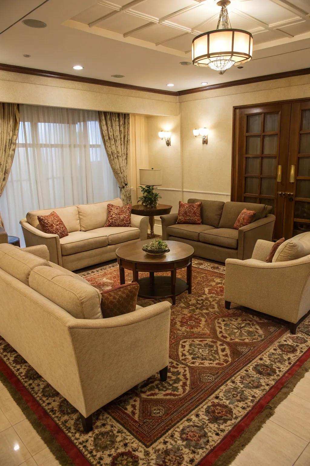 A cozy and intimate seating arrangement.