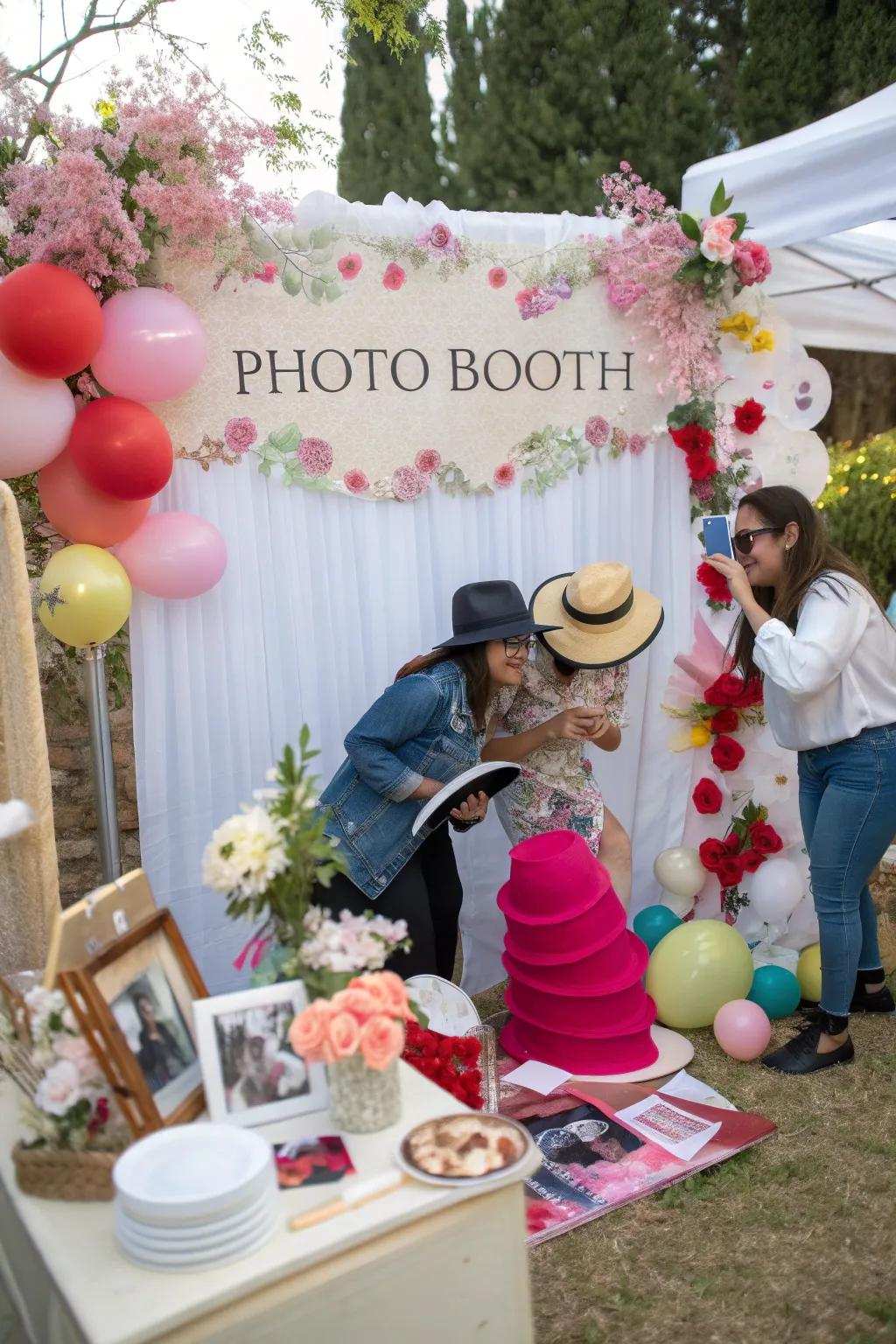 A custom photo area contributes amusement and documents memories for attendees.