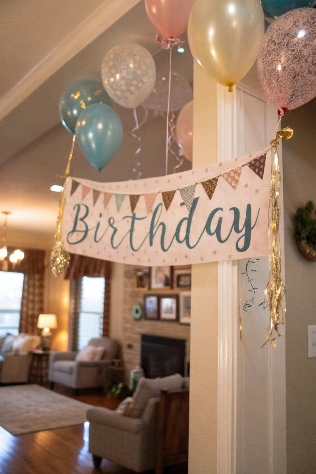 A customized banner brings a unique touch to any celebration.