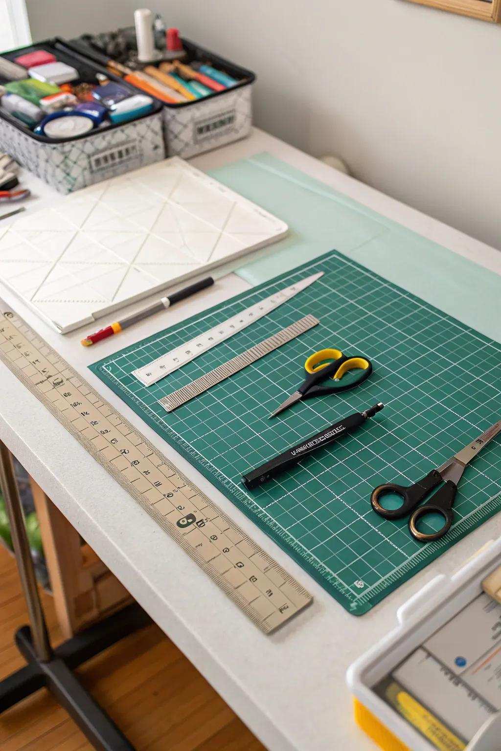 A dedicated cutting place improves workflow.