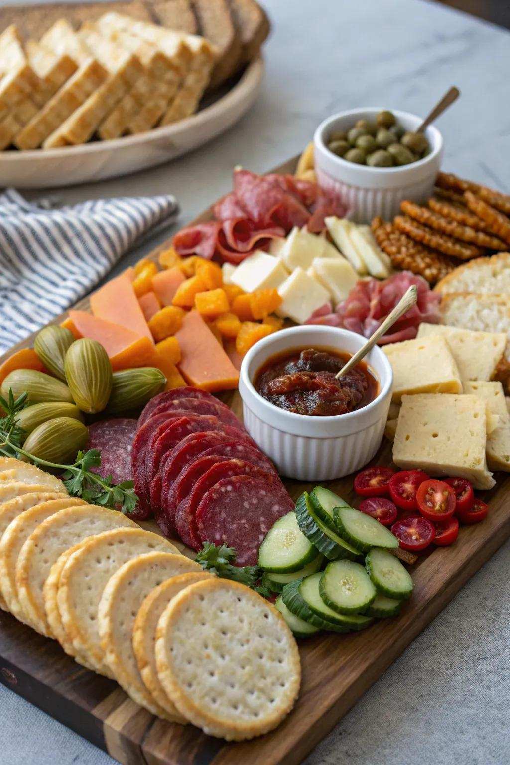 A delicious selection of breads and crackers to suit all tastes