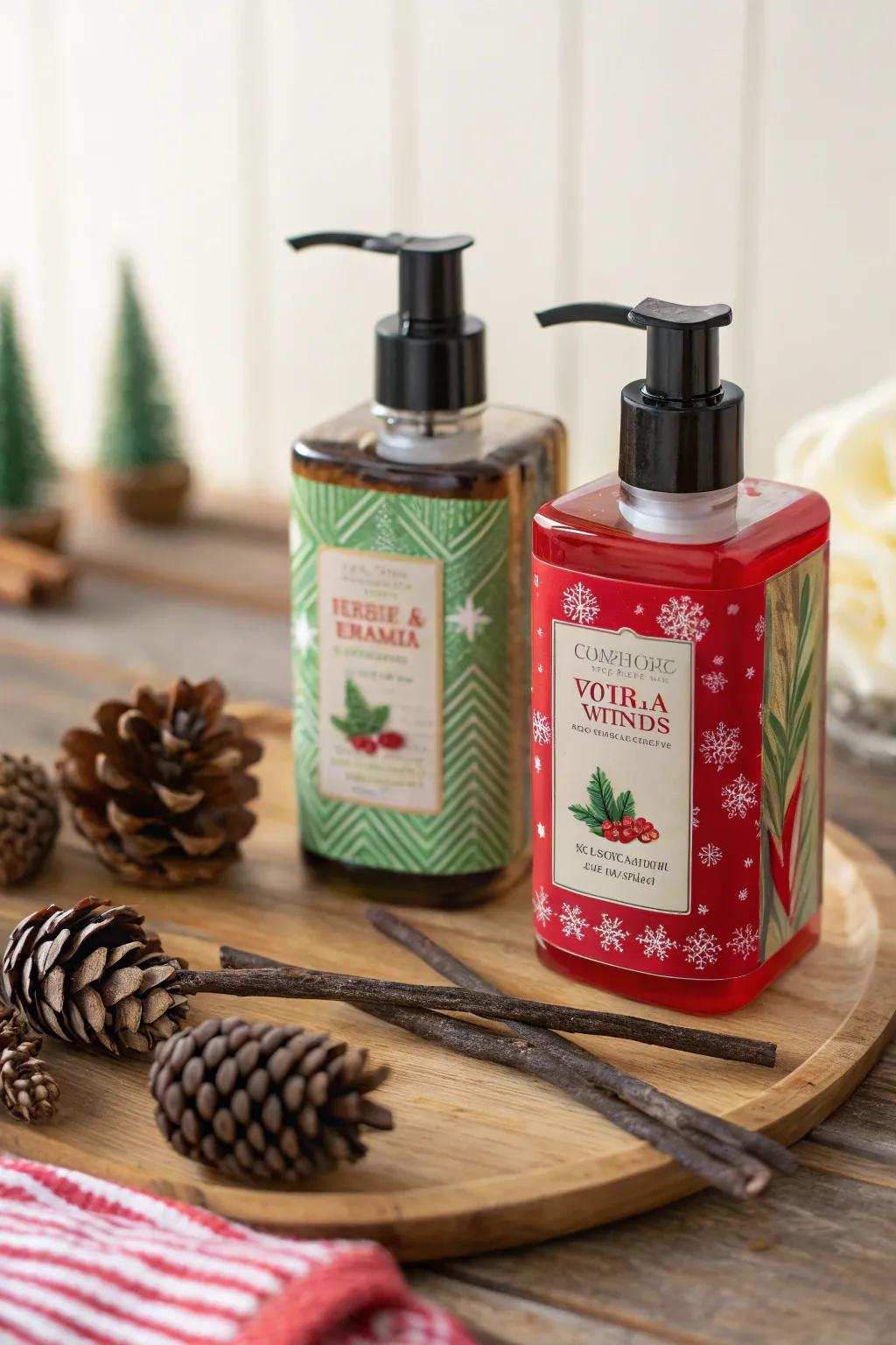 A delightful combination of holiday-fragranced hand cleansers