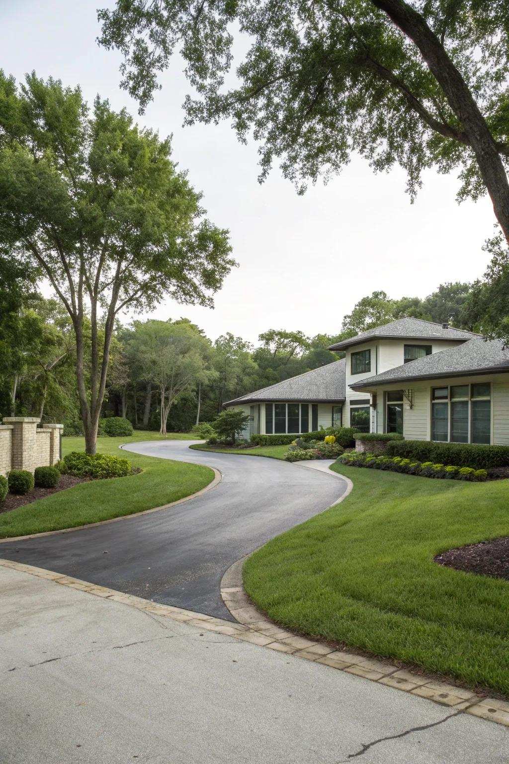 A driveway featuring multiple access points for added convenience.