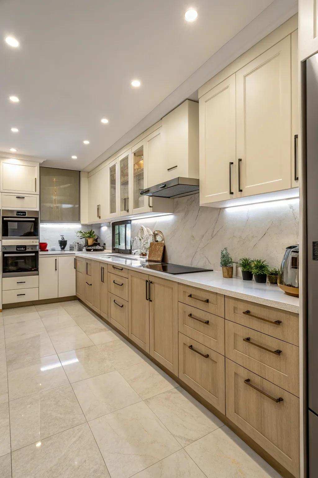 A dual-tone scheme adds depth and visual interest.