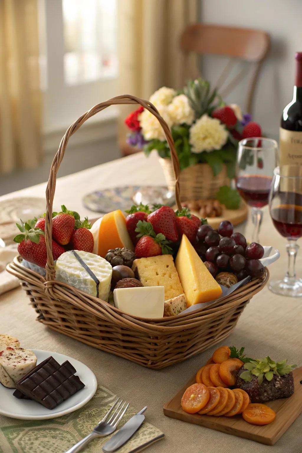 A feast for the senses with a gourmet hamper.