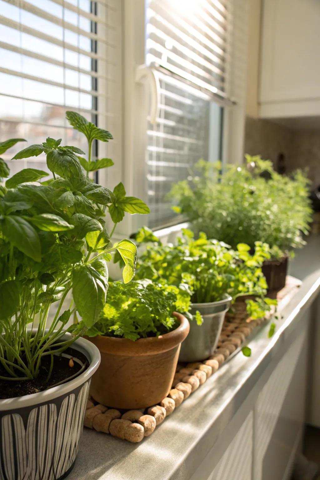 A flourishing herb garden infusing family meals with fresh flavors.