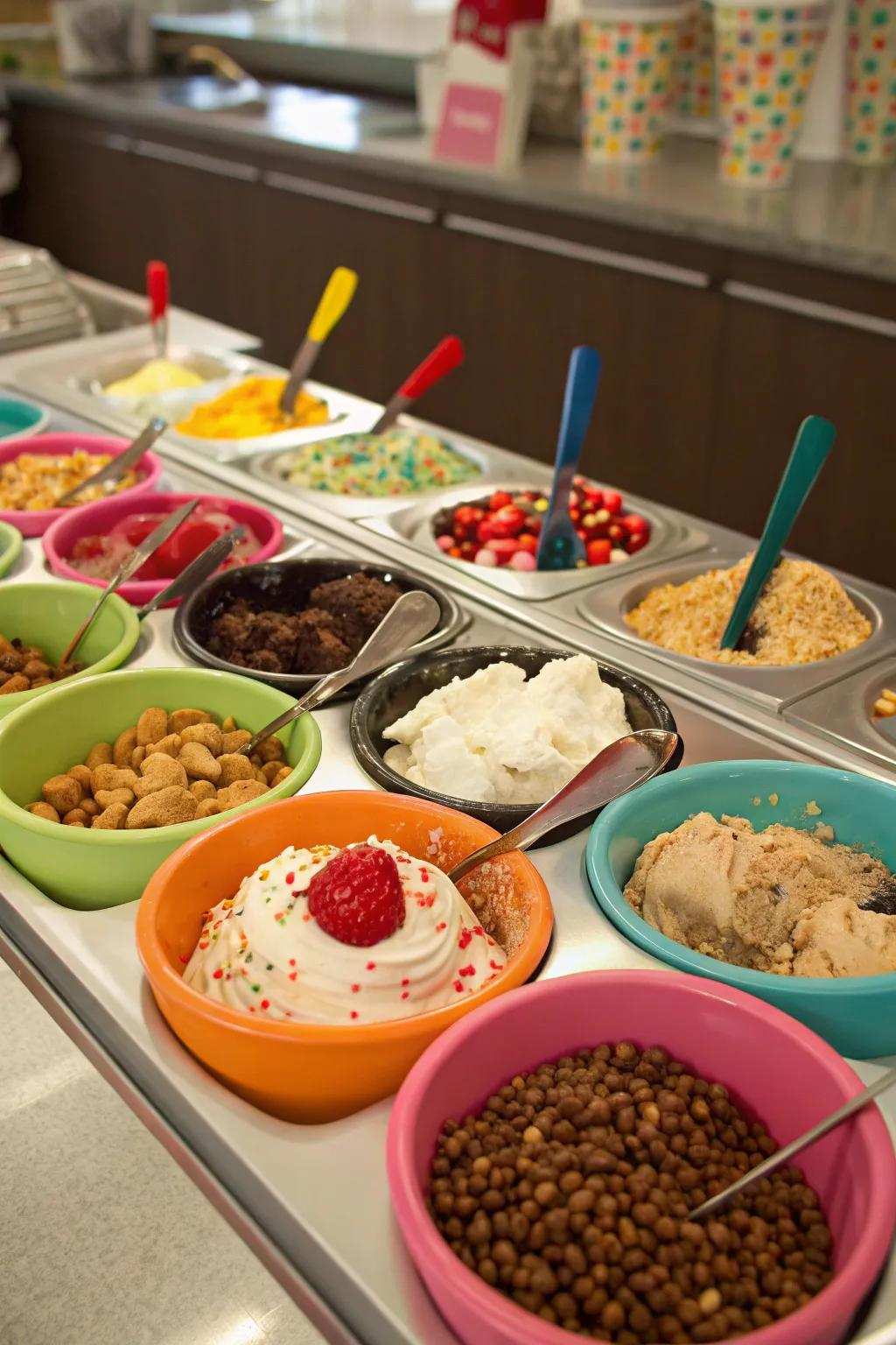 A fun ice cream sundae for the party.