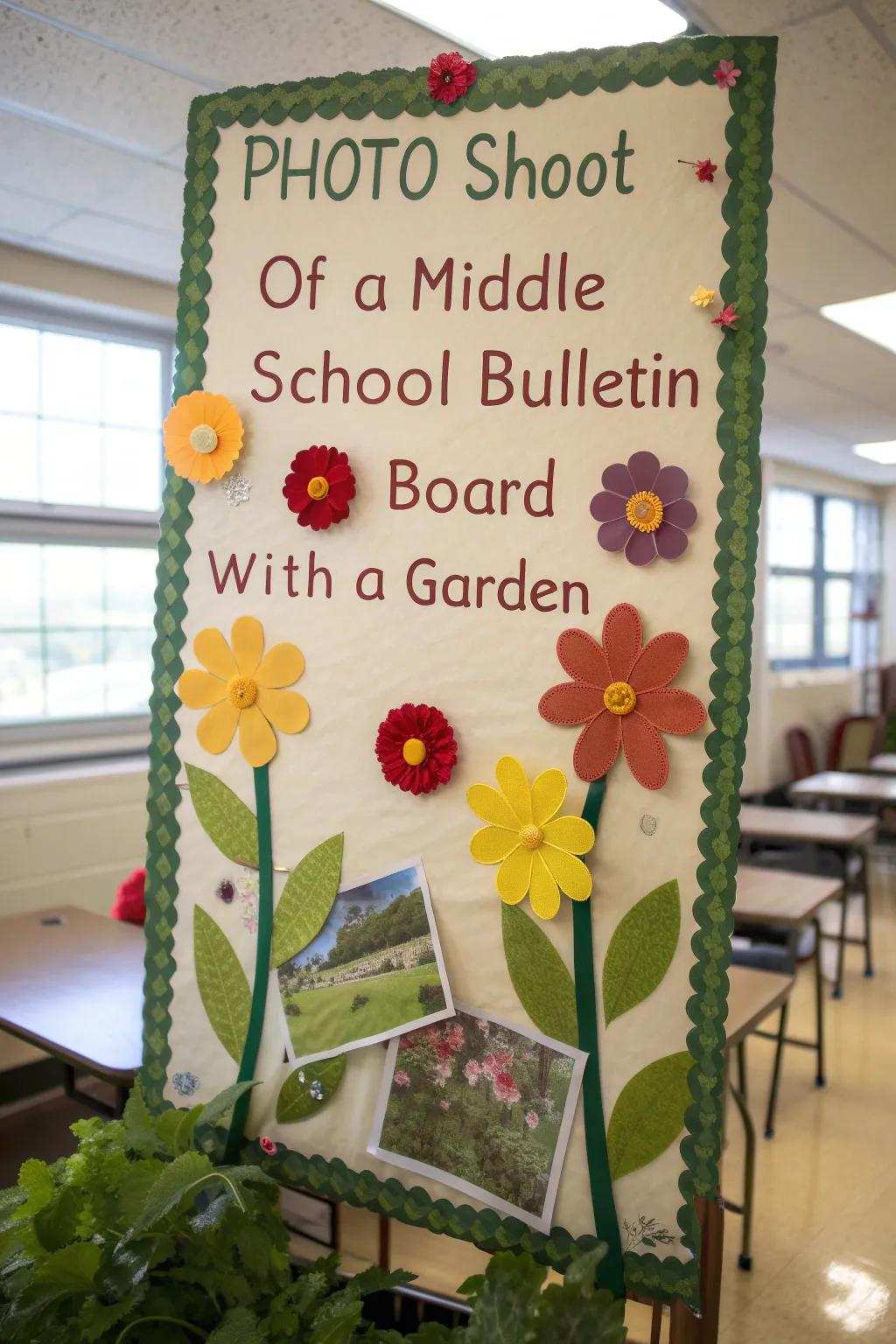 A goal-oriented bulletin board that is blooming with student aspirations