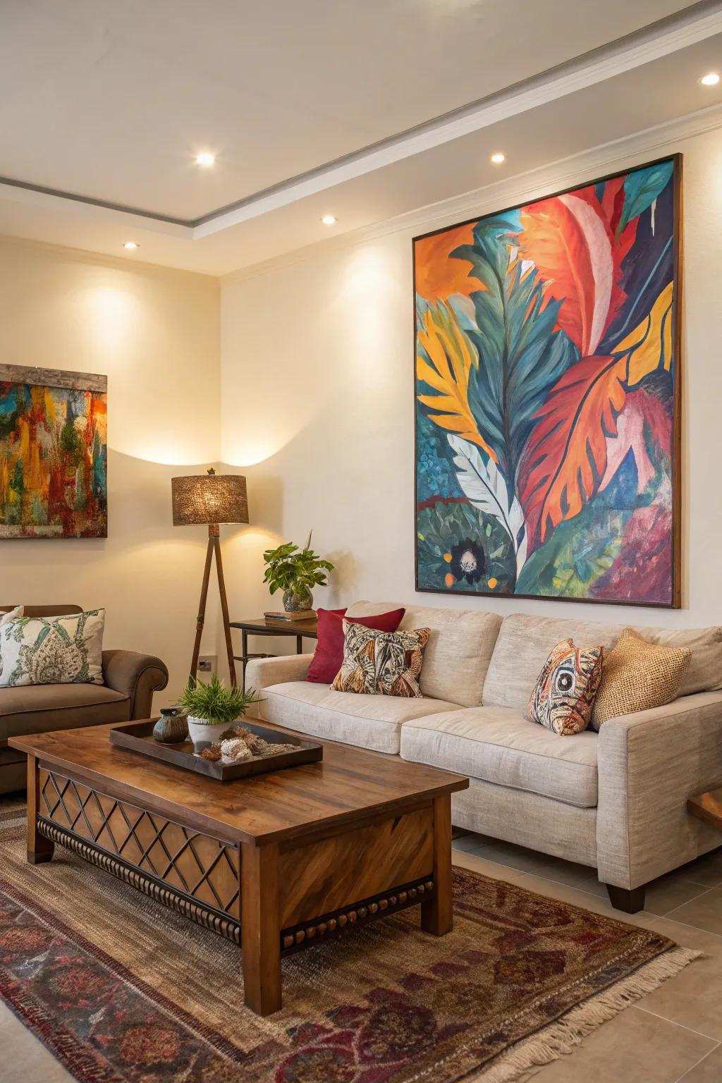 A grand abstract work serving as an impressive visual anchor.
