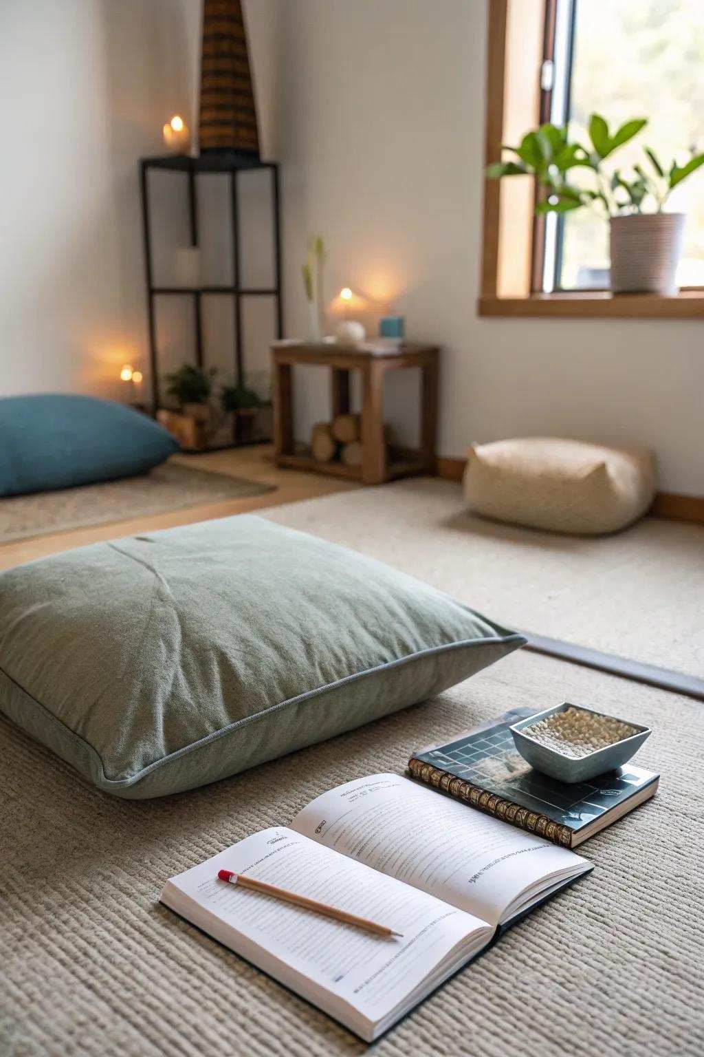 A gratitude corner fosters reflection and mindfulness.
