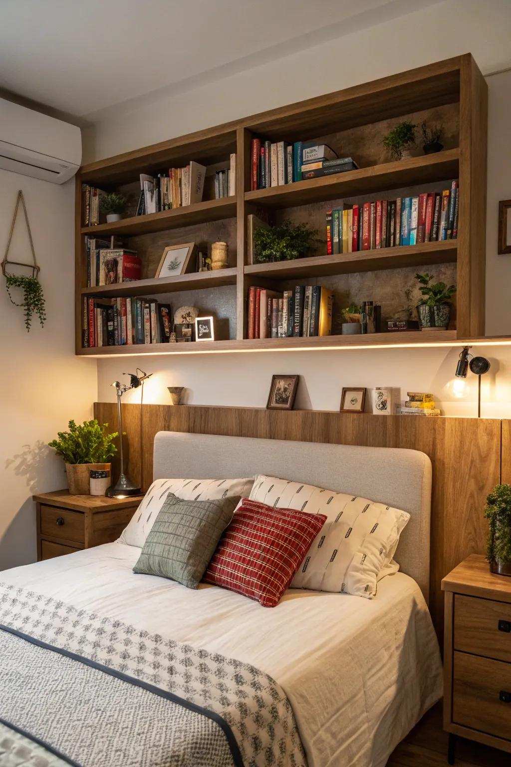 A headboard equipped with hidden storage can be a game-changer.