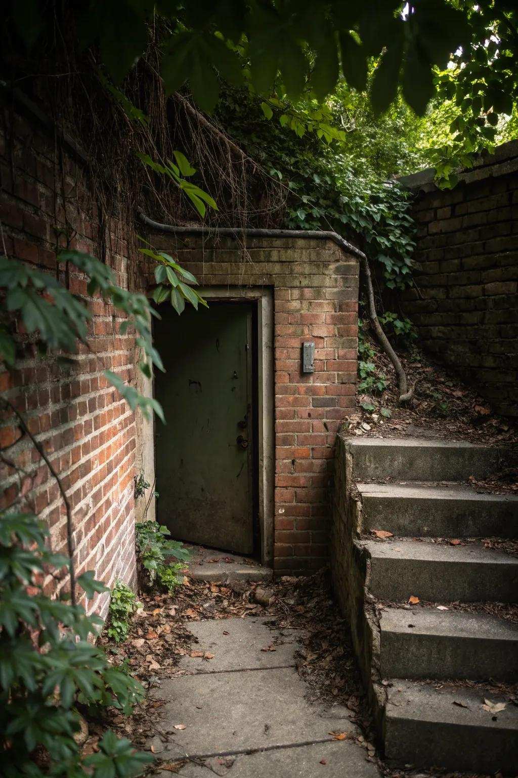 A hidden door creates mystery and intrigue.