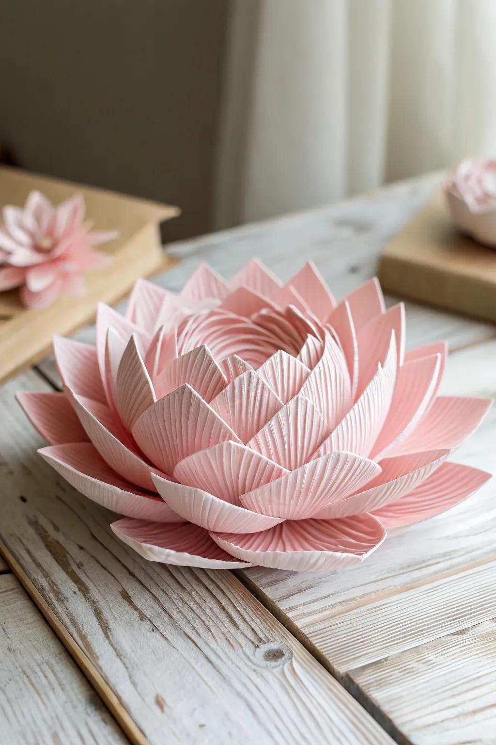 A hint of perpetual allure with handcrafted cellulose blooms.