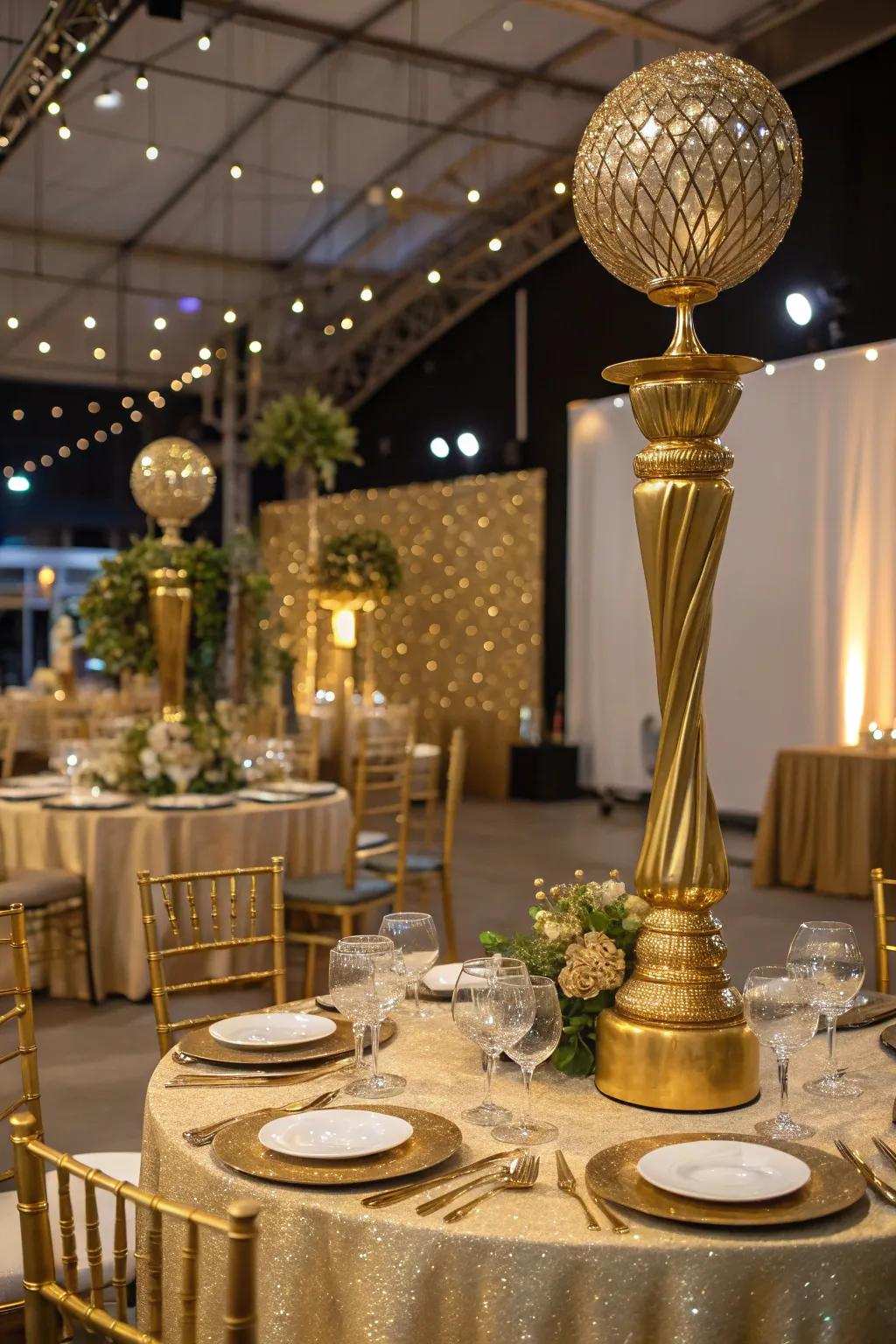 A lavish gilded extravaganza arrangement for a momentous celebration.