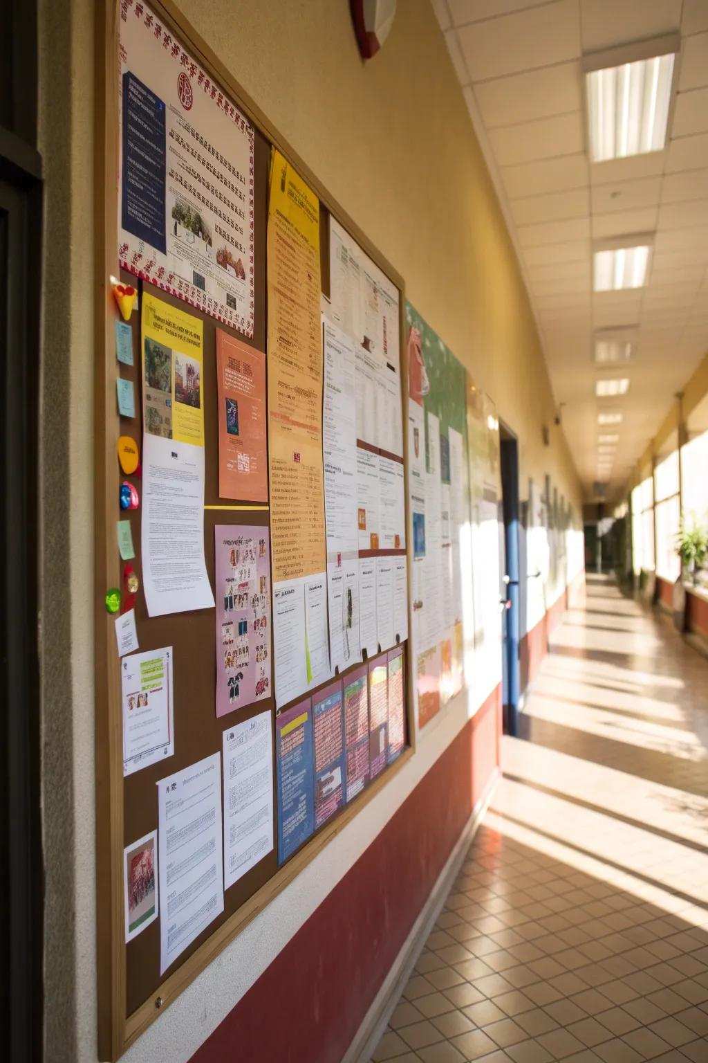 A local events listing board encouraging team participation in local activities.