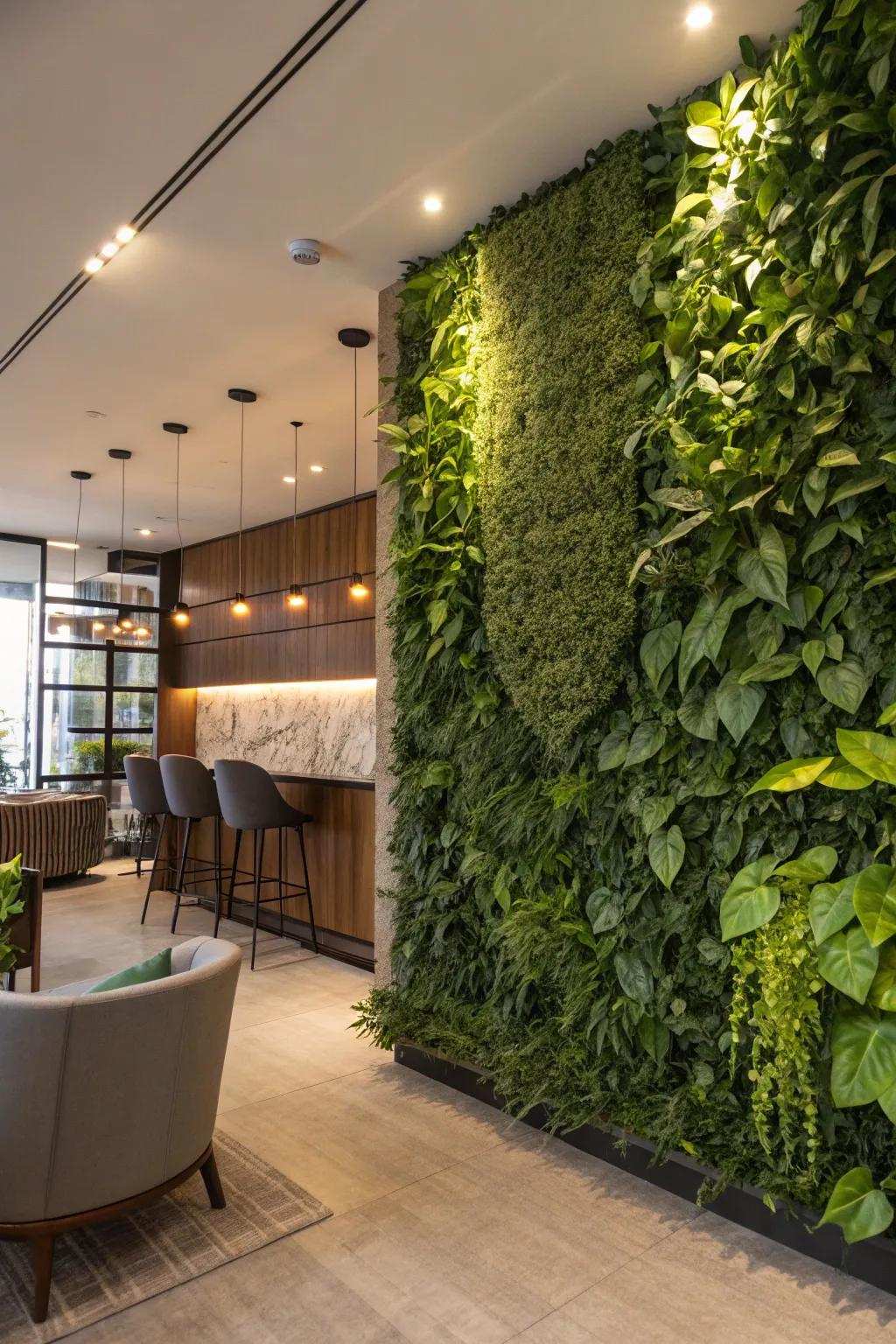 A lush backdrop offers a refreshing and natural setting for photos.