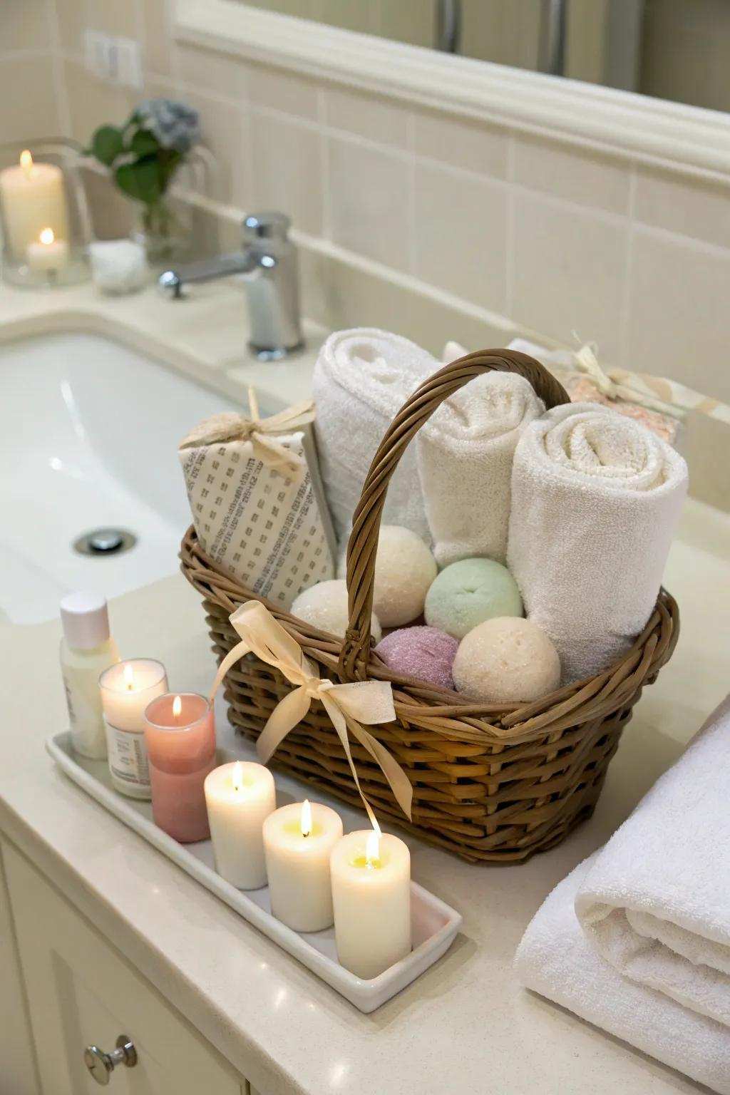 A luxurious spa basket designed for ultimate relaxation and rejuvenation.