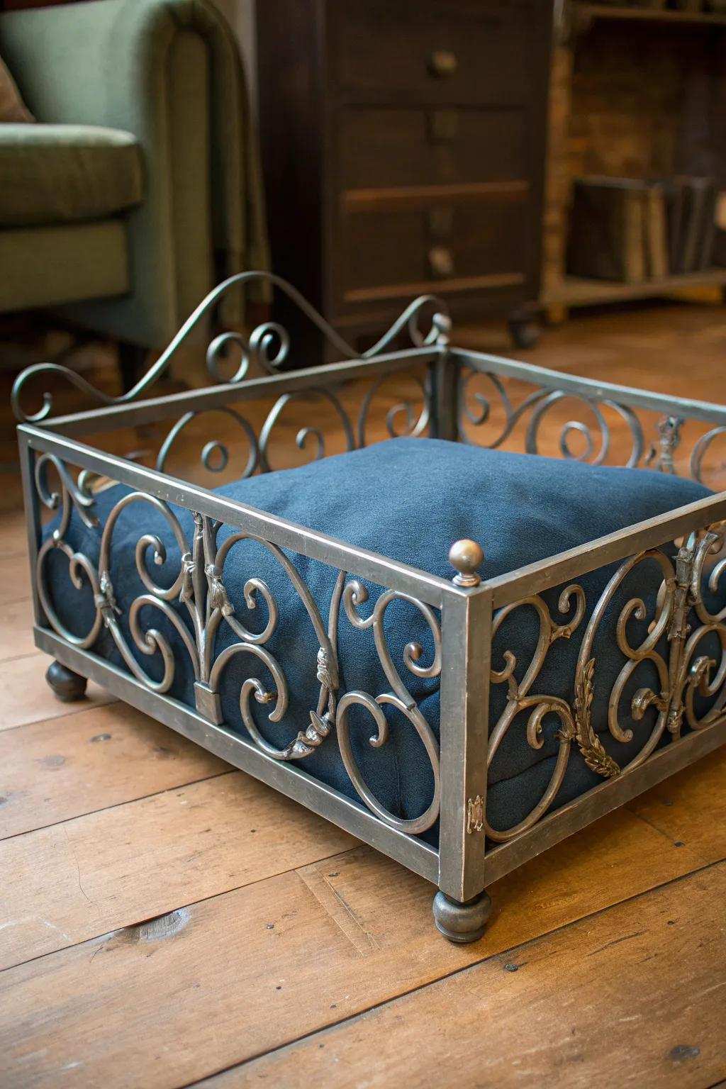 A masterful blend of comfort and craftsmanship: the ultimate welded dog bed for your furry companion.