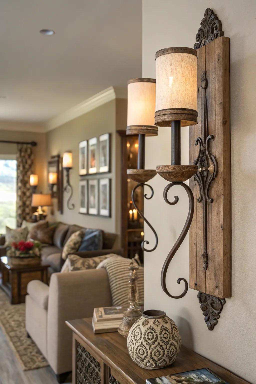 A mix of materials adds richness and depth to your walls.