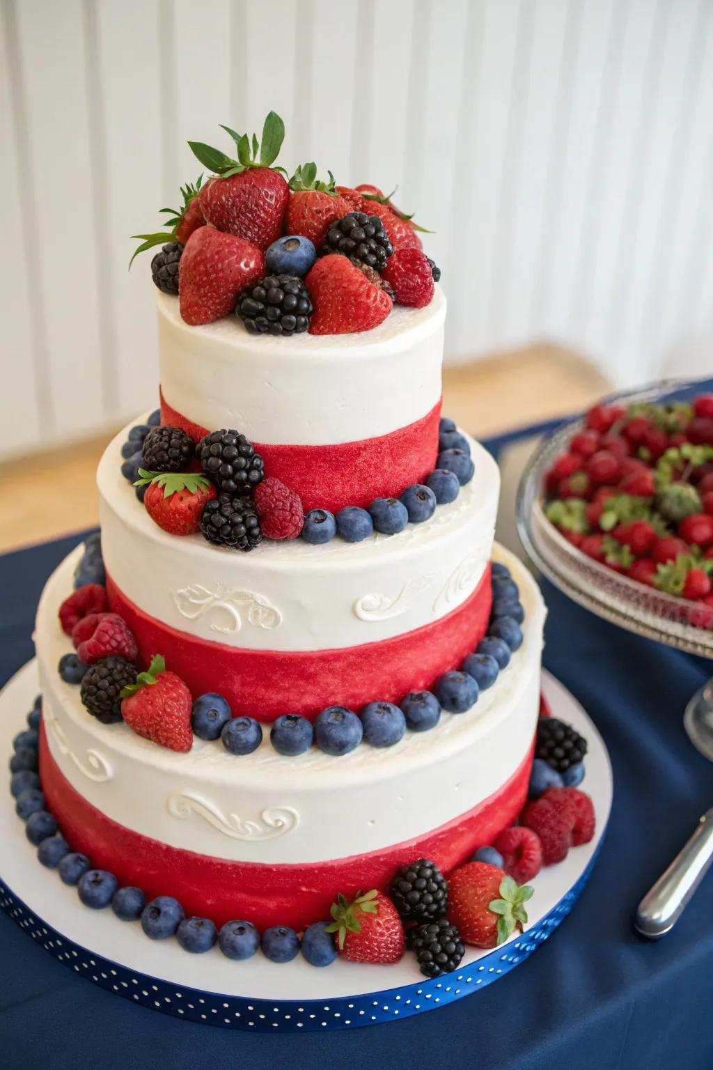 A nationalistic wedding cake that delights both the palate and the eyes.