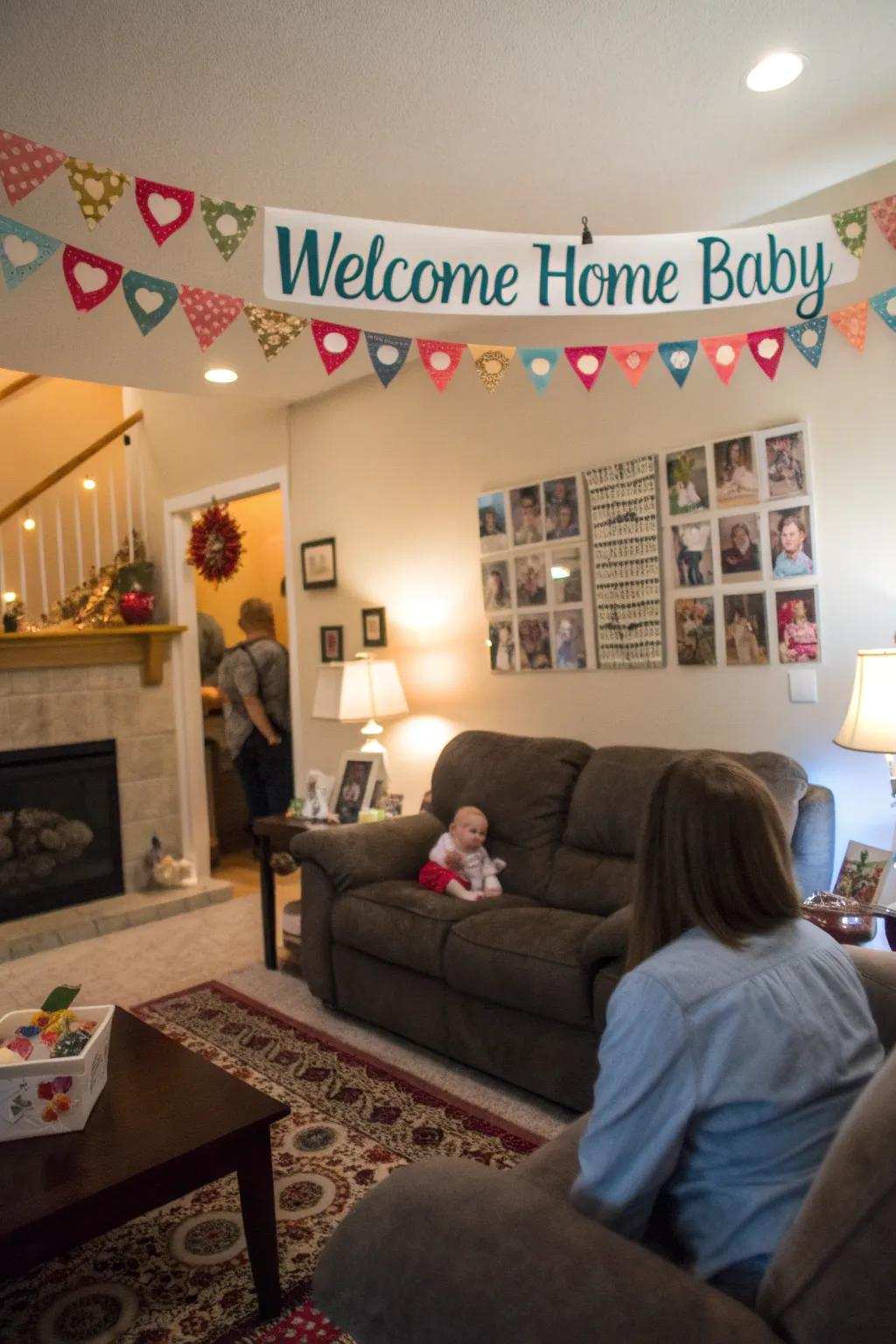 A personalized banner lending an exceptional touch to the welcoming decor.