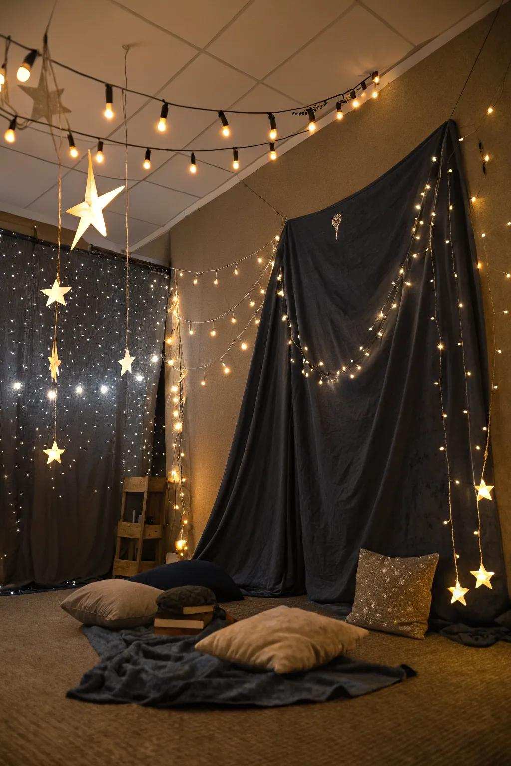 A picturesque starry night scene, suited for captivating photographs.