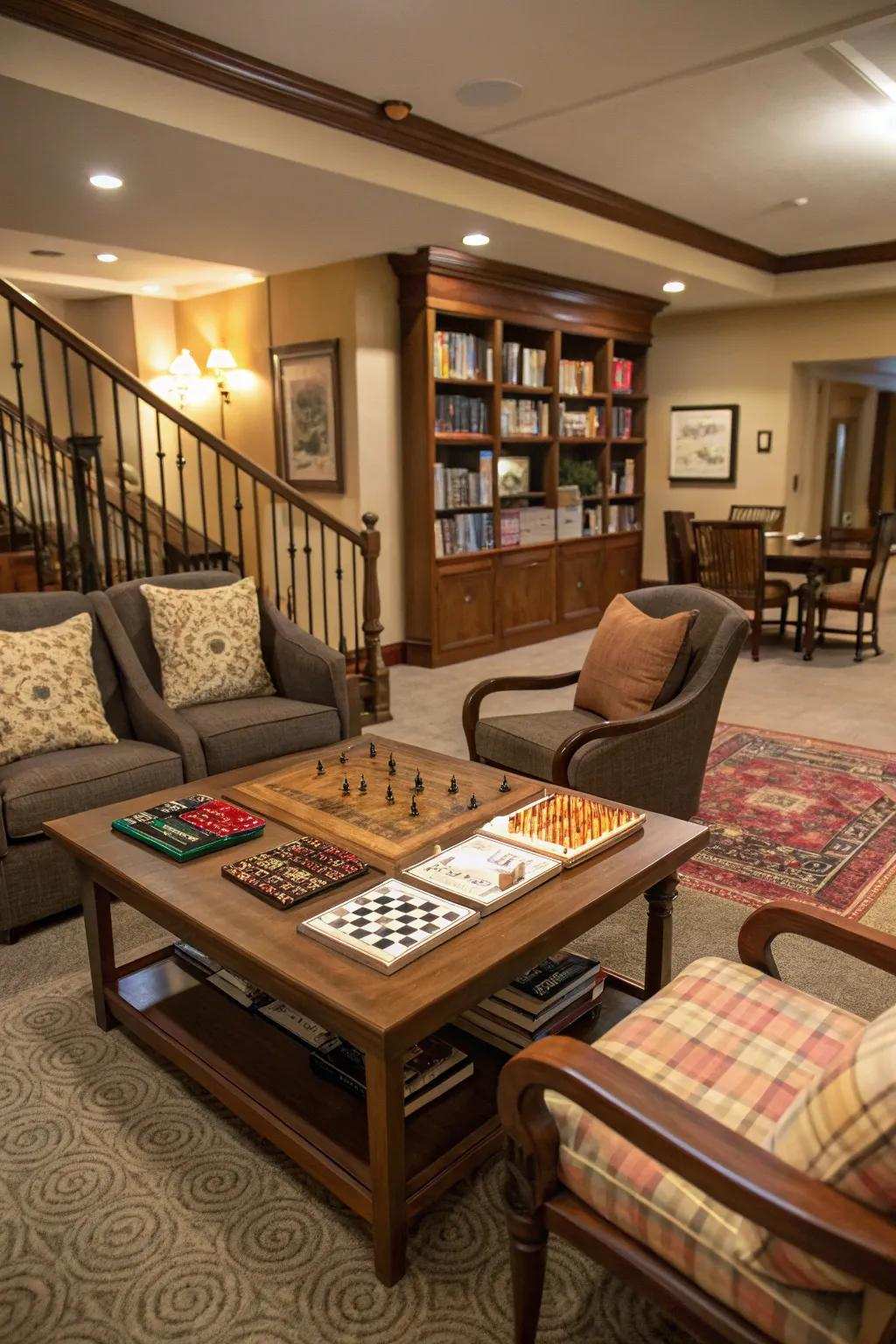 A recreation corner appends a playful dimension to the living area.