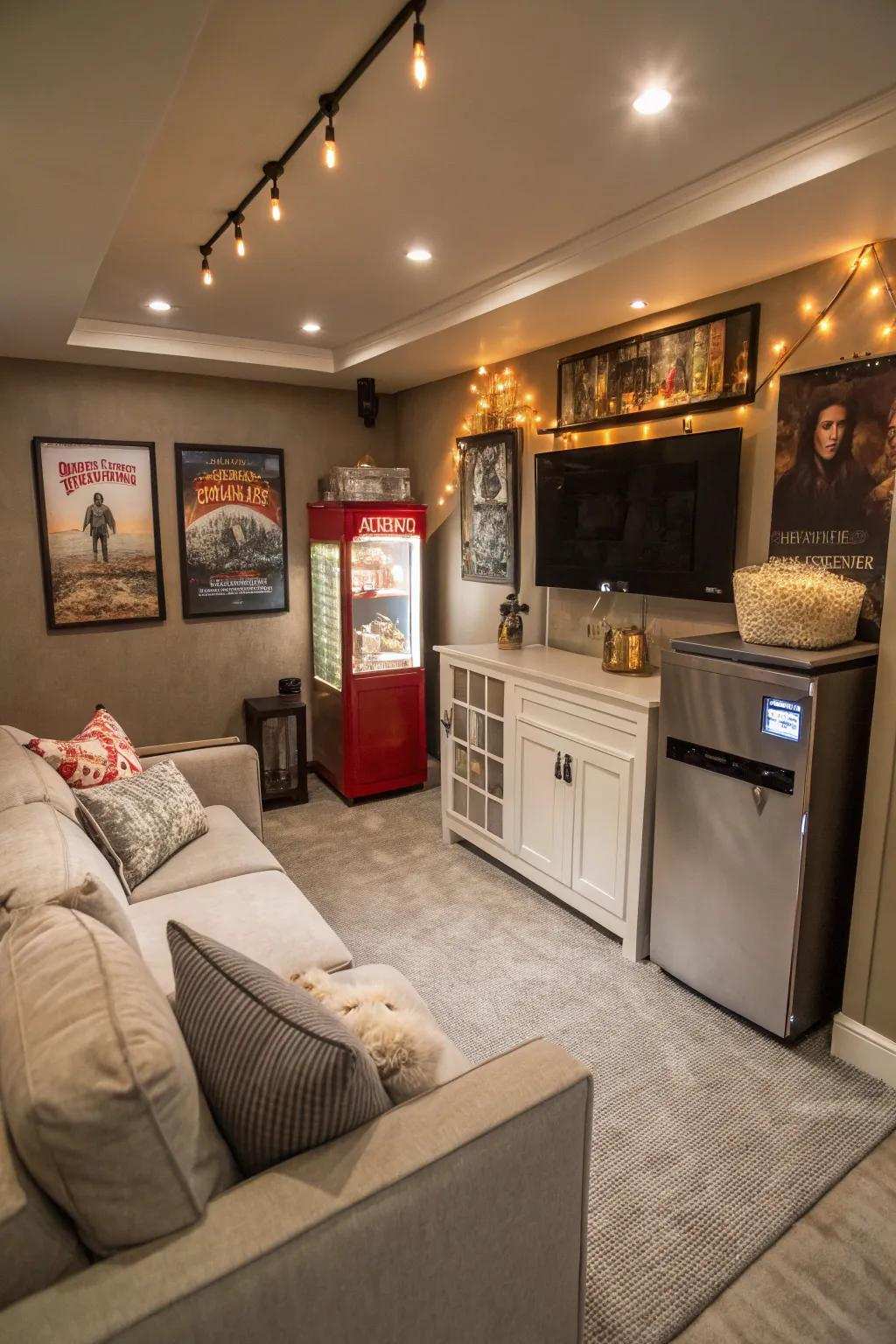 A refreshment area adds fun and convenience.