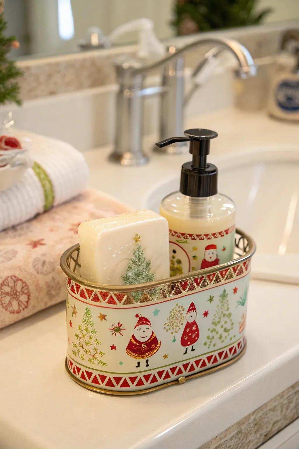 A seasonal cleanser stand for a practical and decorative touch
