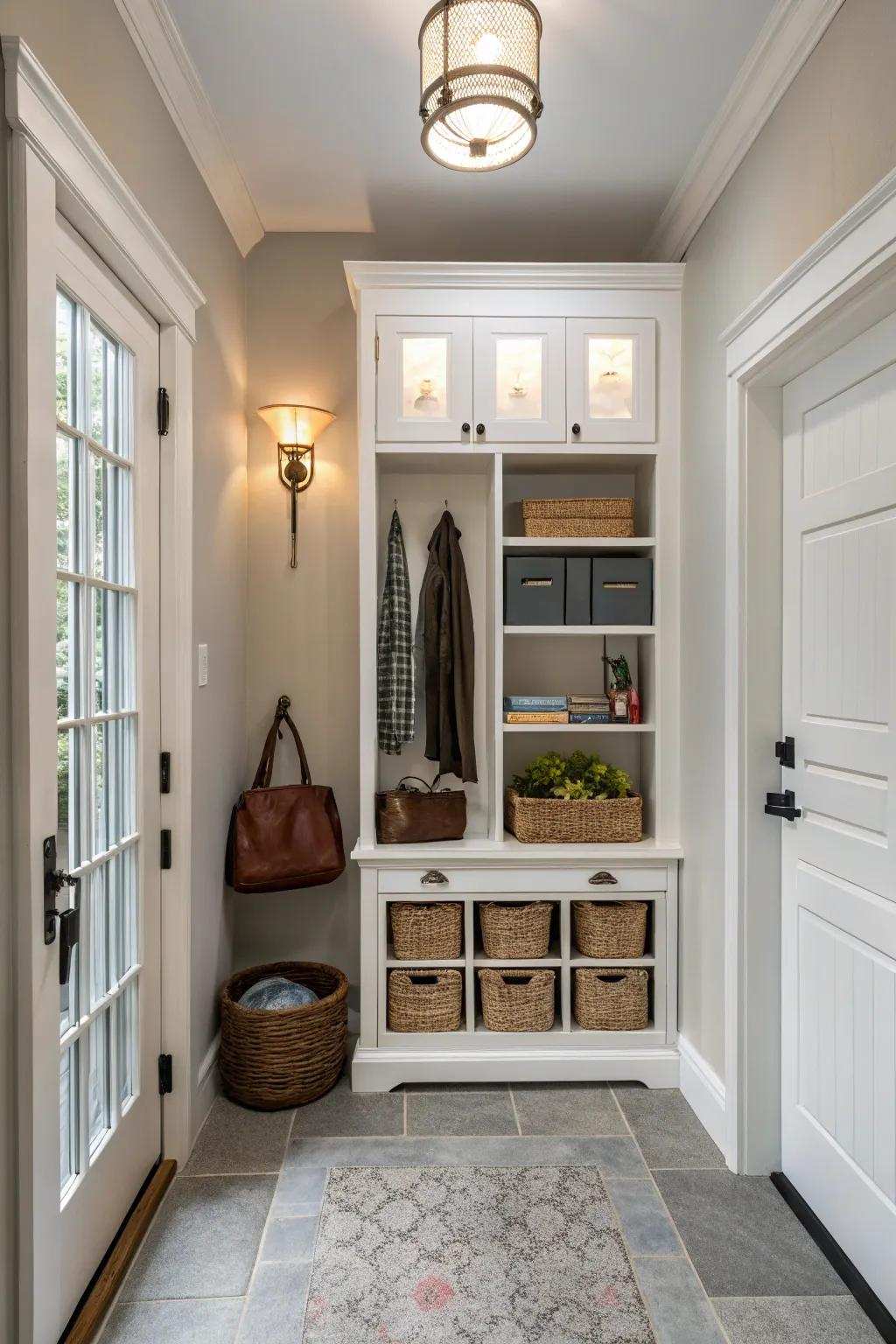 A slim cabinet offering beautiful and efficient storage.
