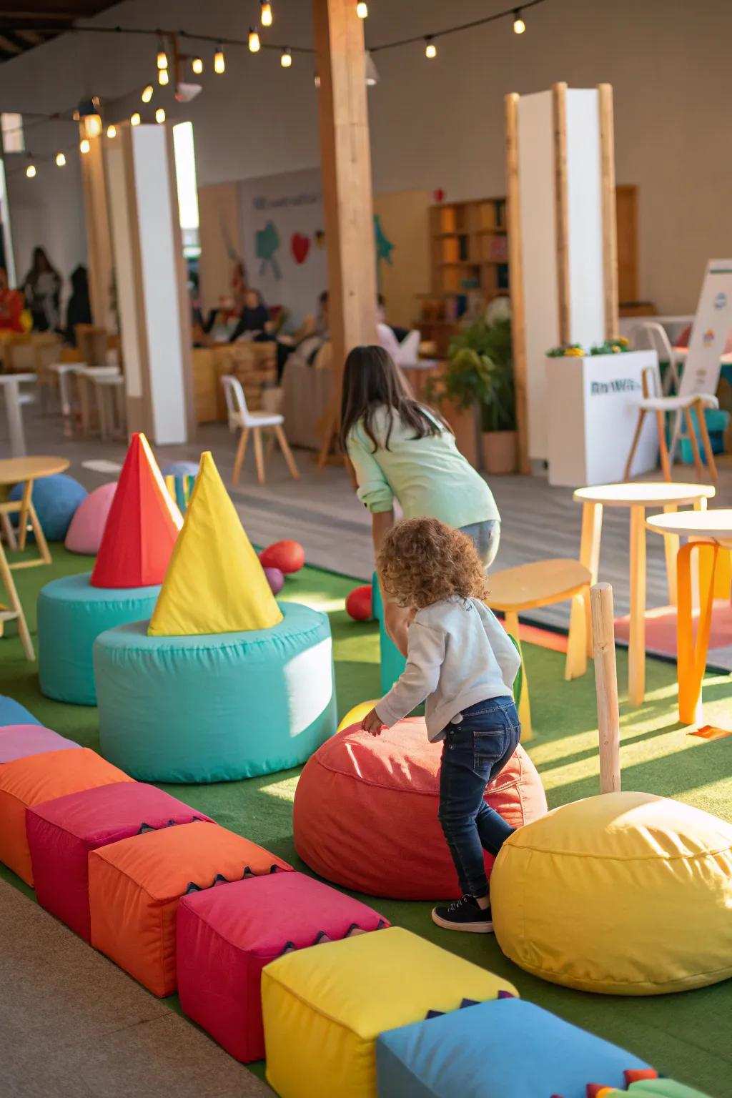 A small obstacle path for indoor fun.