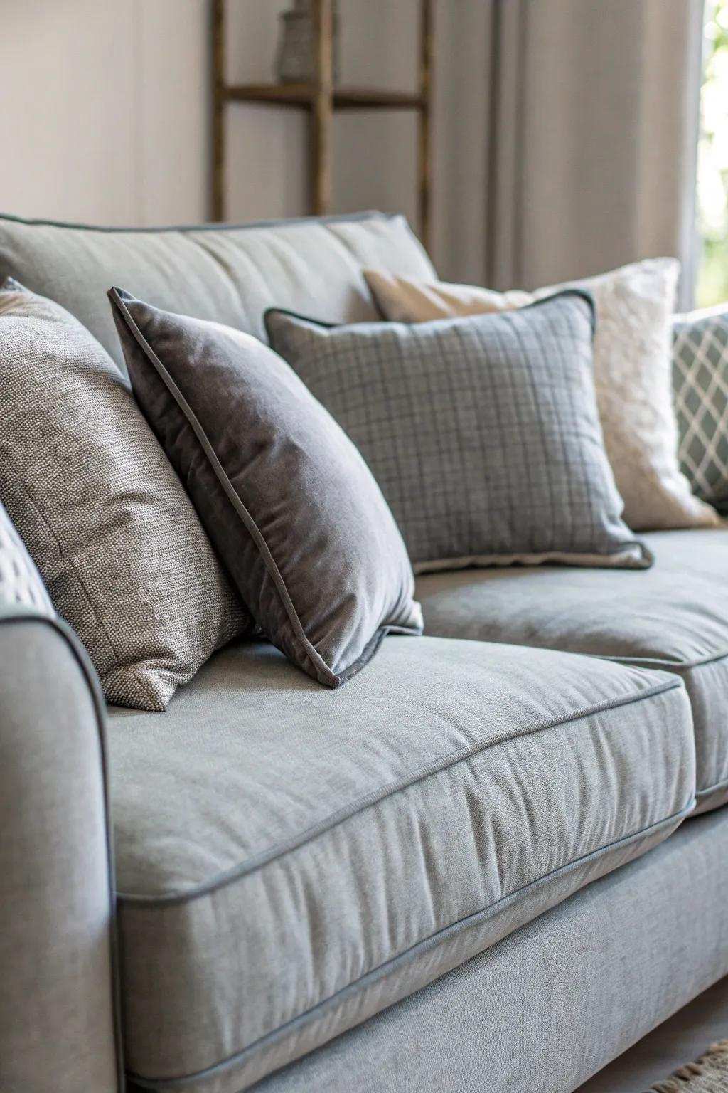 A sophisticated and cohesive design is achieved with monochrome shades of grey.