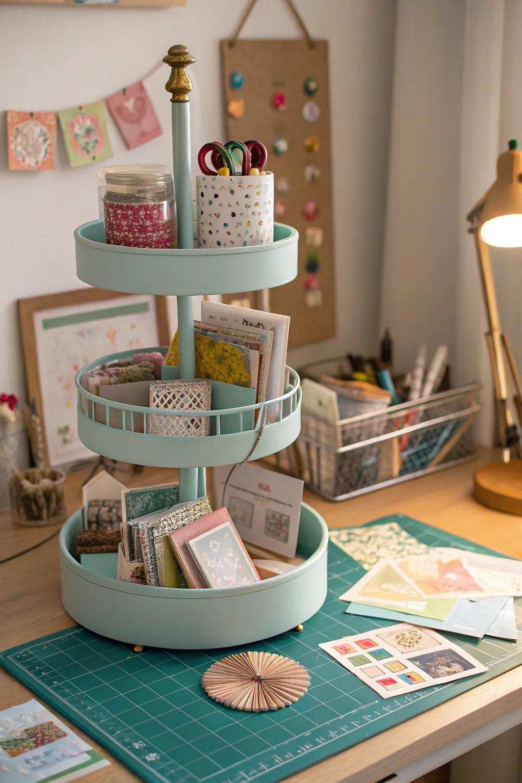 A spin display contributes a fun, interactive element to storage.