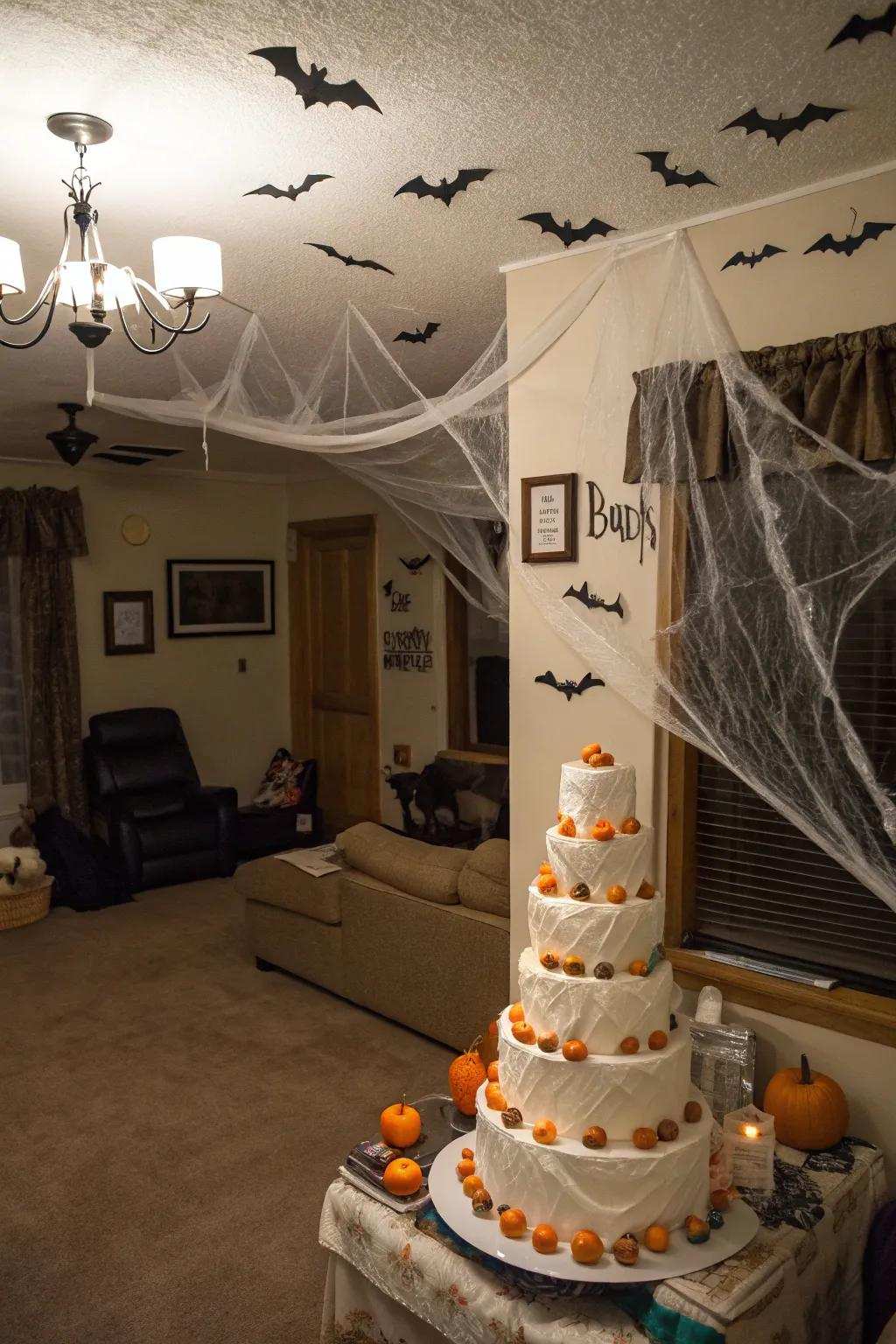 A spooky chateau theme introduces a thrilling detail to your baby shower design.