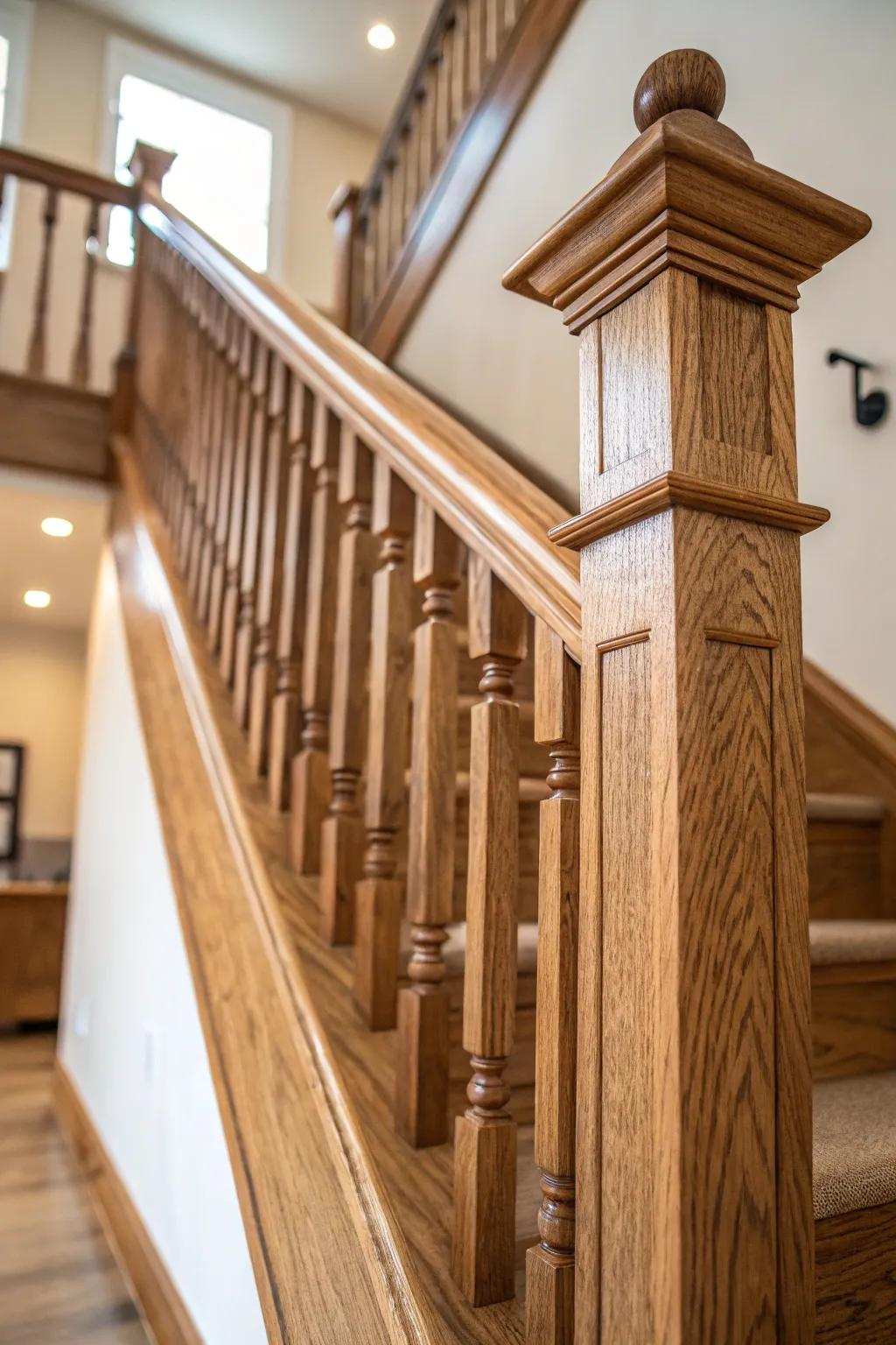A staircase displaying the inherent charm of timber through its pure finish.