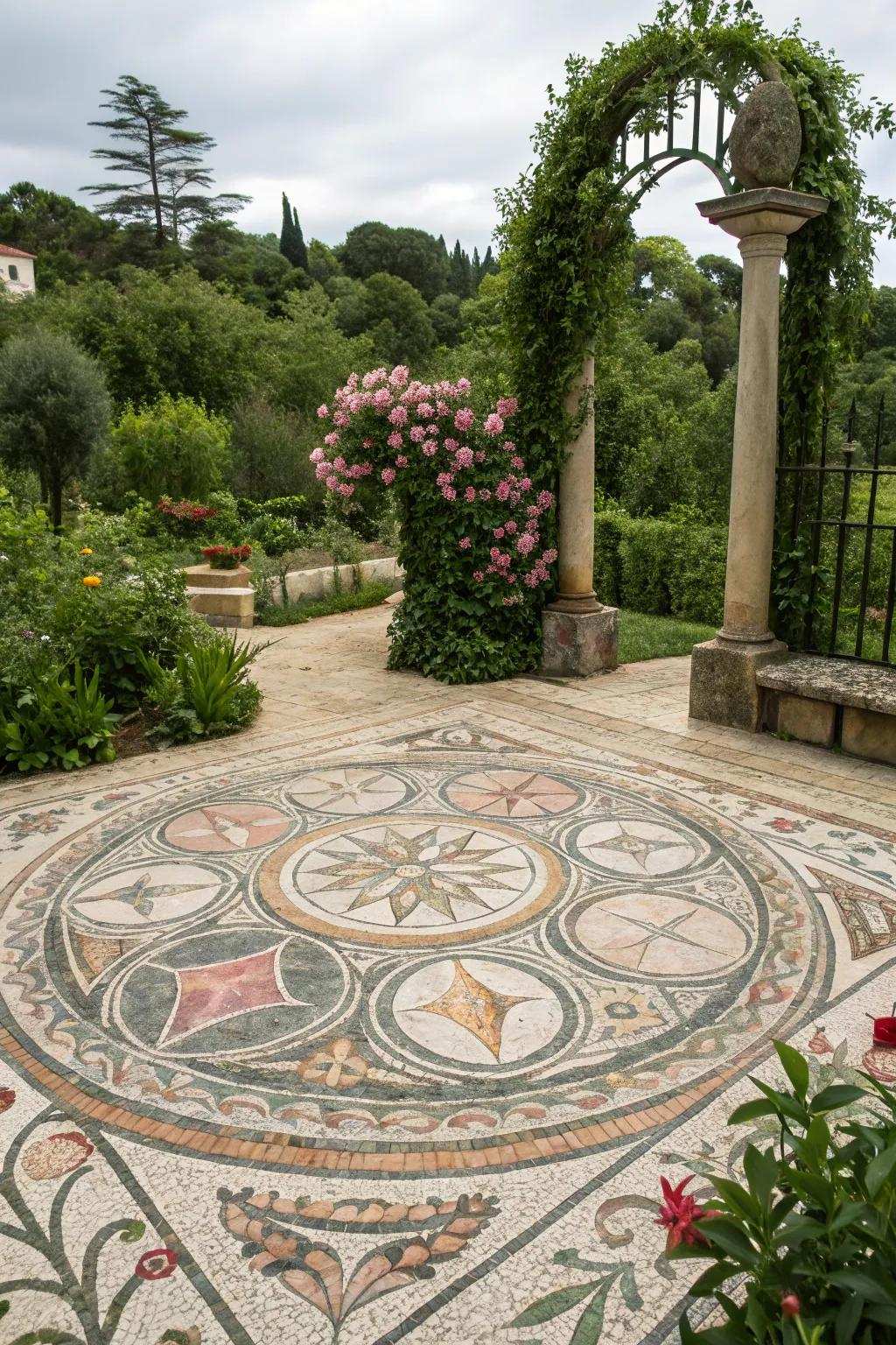 A striking rock composition introducing artistic flair to a garden.