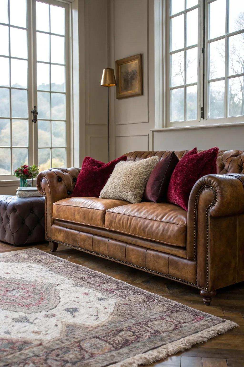 A stunning living room displaying a rich variety of combined textures.