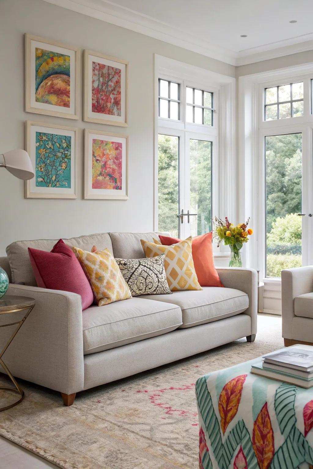 A subdued base with vibrant features enlivens metropolitan design.