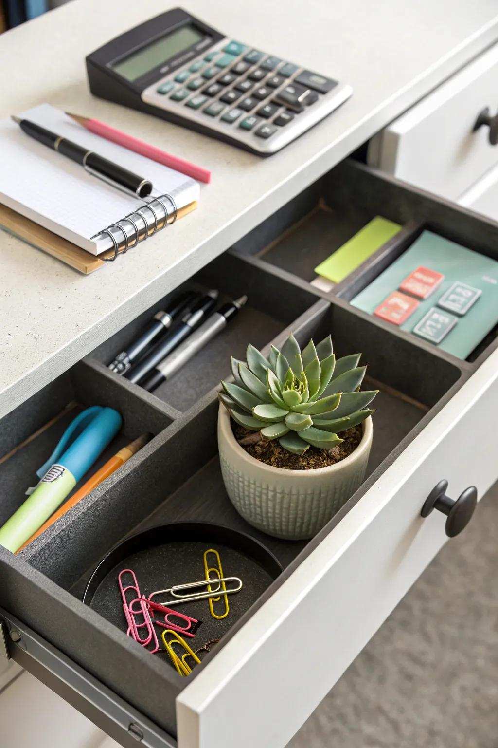 A subtle touch of nature has the ability to renew your workspace.